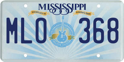 MS license plate MLO368
