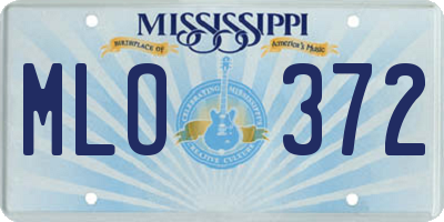 MS license plate MLO372