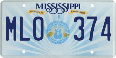 MS license plate MLO374