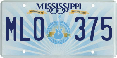 MS license plate MLO375