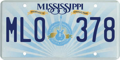 MS license plate MLO378