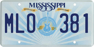 MS license plate MLO381