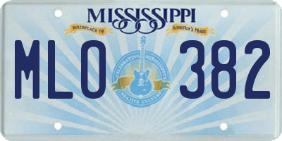 MS license plate MLO382