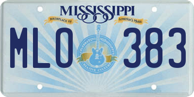 MS license plate MLO383
