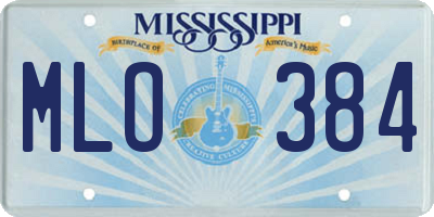 MS license plate MLO384