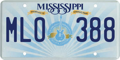 MS license plate MLO388