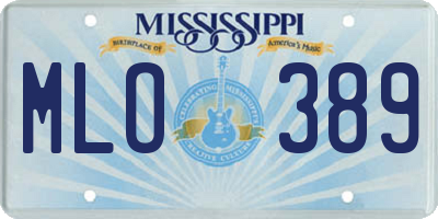 MS license plate MLO389