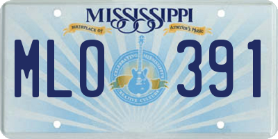 MS license plate MLO391