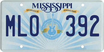 MS license plate MLO392