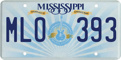 MS license plate MLO393