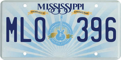 MS license plate MLO396