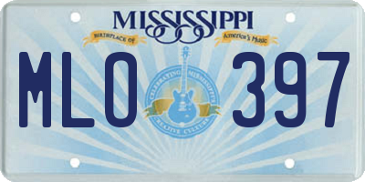 MS license plate MLO397