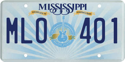 MS license plate MLO401