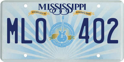 MS license plate MLO402