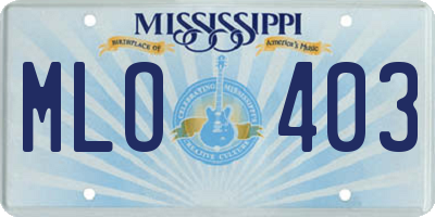 MS license plate MLO403