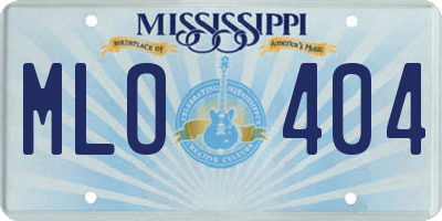 MS license plate MLO404