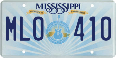 MS license plate MLO410