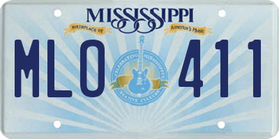 MS license plate MLO411