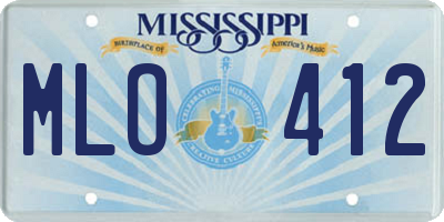 MS license plate MLO412