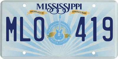 MS license plate MLO419
