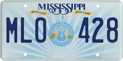 MS license plate MLO428