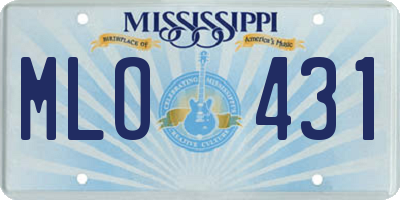 MS license plate MLO431