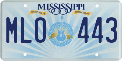 MS license plate MLO443