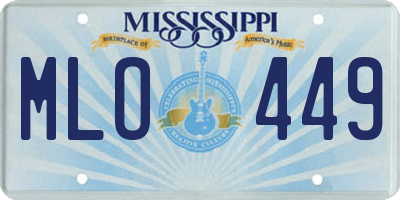 MS license plate MLO449