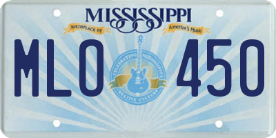MS license plate MLO450