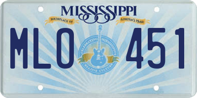 MS license plate MLO451