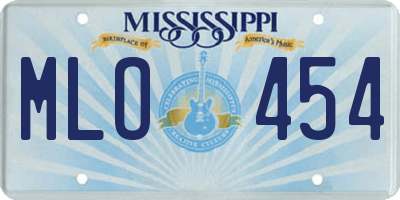 MS license plate MLO454