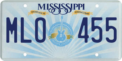 MS license plate MLO455