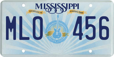 MS license plate MLO456