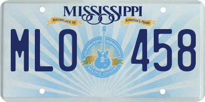 MS license plate MLO458