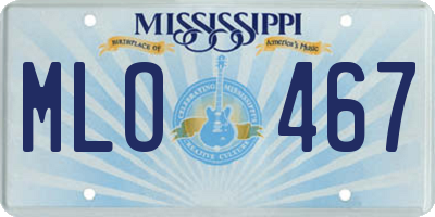 MS license plate MLO467