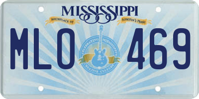 MS license plate MLO469