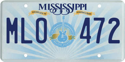 MS license plate MLO472