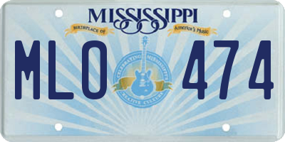 MS license plate MLO474