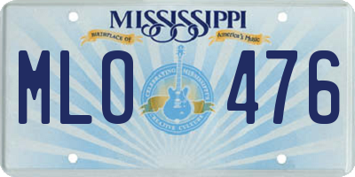 MS license plate MLO476