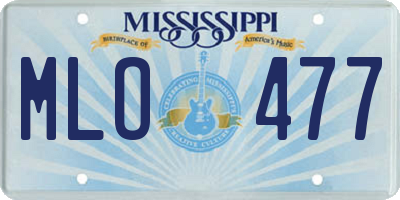 MS license plate MLO477