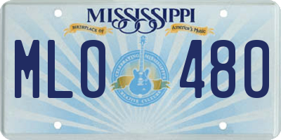 MS license plate MLO480