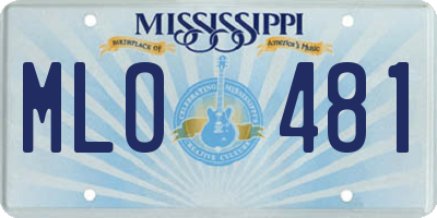 MS license plate MLO481