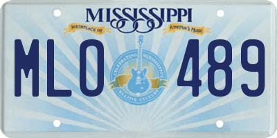 MS license plate MLO489