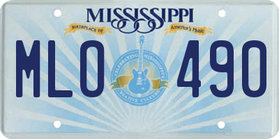 MS license plate MLO490