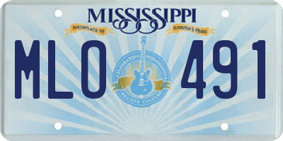 MS license plate MLO491
