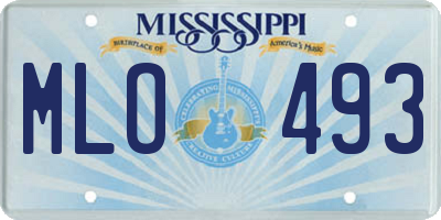 MS license plate MLO493