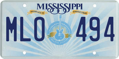 MS license plate MLO494
