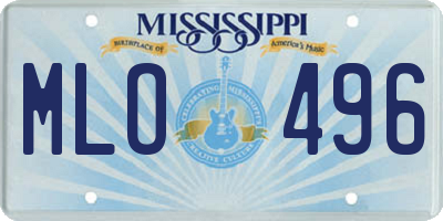 MS license plate MLO496