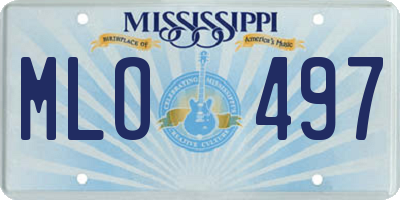 MS license plate MLO497