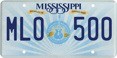 MS license plate MLO500